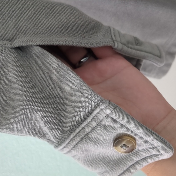 Aerie Oversized Luxe Trucker Shaket Relaxed Fit Gray button down side pockets M - Picture 5 of 8